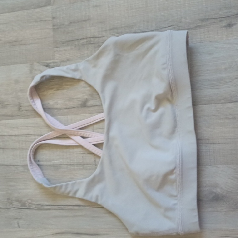 Lululemon size 6 yoga sports bra light gray and pink